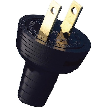 Leviton Straight Blade Plug, 1-15P, 15 A, 125V AC, 2 Pole, Non-Grounded 010-48642-02E